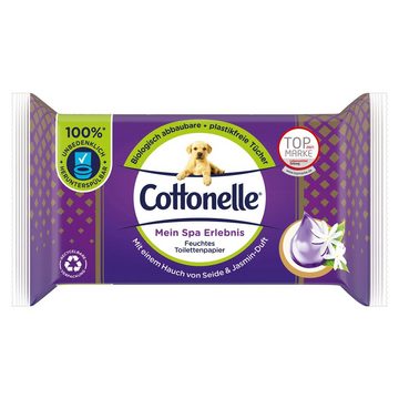 Cottonelle® Toilettenpapier Feuchtes Toilettenpapier - Seide & Jasmin, 12x42 Toilettentücher (Vorratspackung 12 x 42 Tücher), Toilettentücher