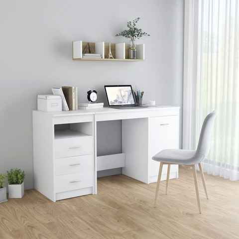 vidaXL Schreibtisch Schreibtisch Weiß 140x50x76 cm Computertisch