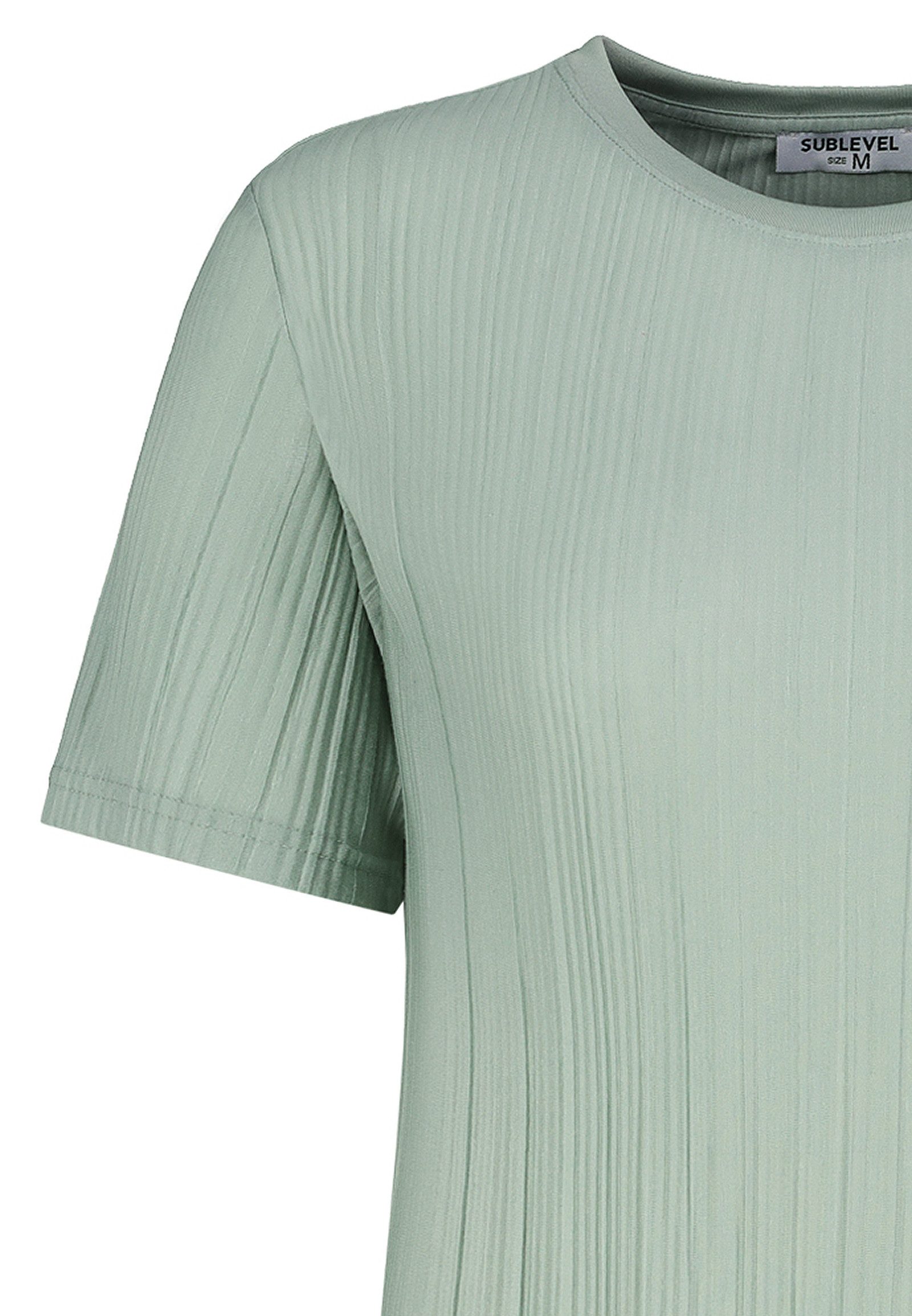 SUBLEVEL Shirtkleid Modernes Outfit mit Rundhalsausschnitt und Kurzarm (knielang) Ripped_Dress
