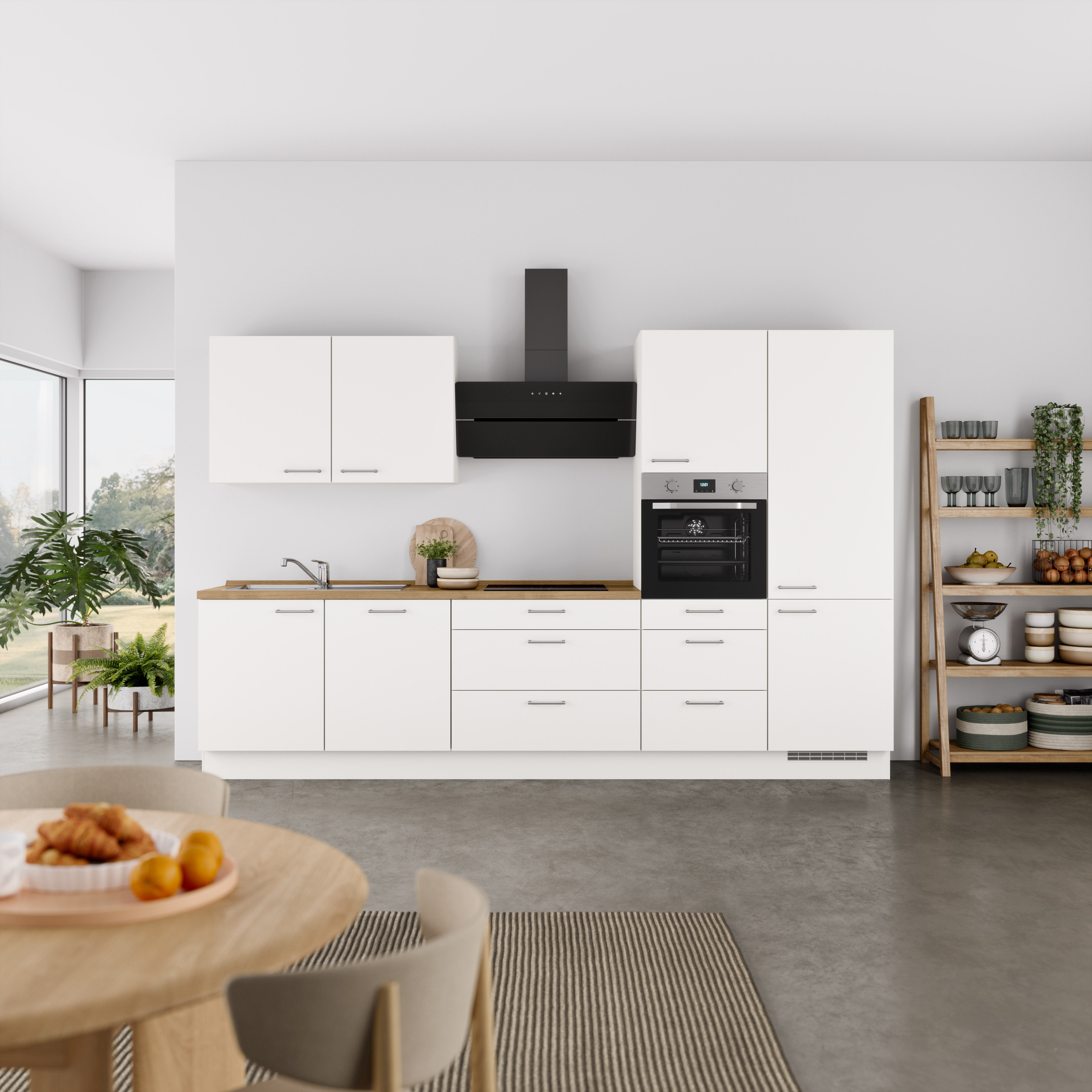 nobilia® Küchenzeile "Laser II", NEU: individuell anpassbar mit gratis Profi-Beratung, vormontiert, 330 cm breit, optional mit verschiedenen E‑Geräte-Sets
