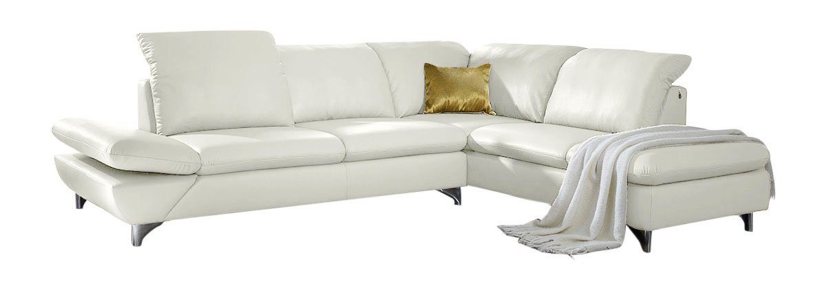 W.SCHILLIG Ecksofa Taoo, elegant und zeitlos, bequem, L-Form, Breite 296cm, mit Sitziefenverstellung & Kopfteilverstellung