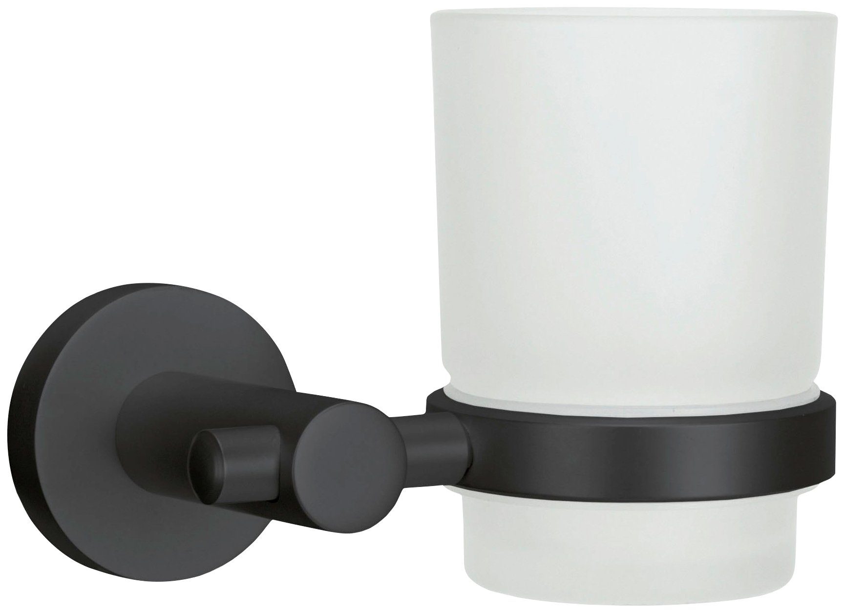 Kleine Wolke Zahnputzbecher Apollo Nero, Glas/Aluminium günstig online kaufen