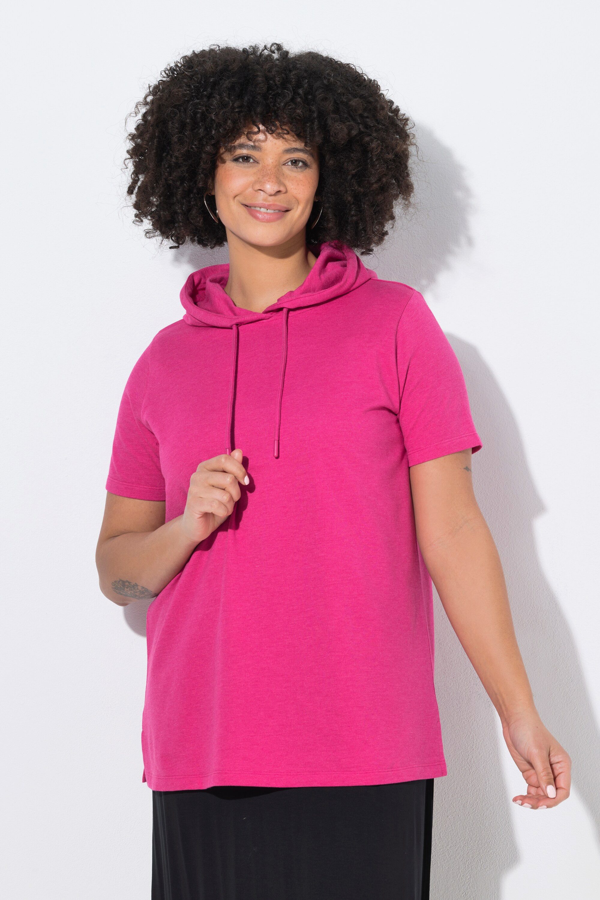 Angel of Style Sweatshirt Hoodie Comfort Fit Melange-Sweat Kapuze Halbarm