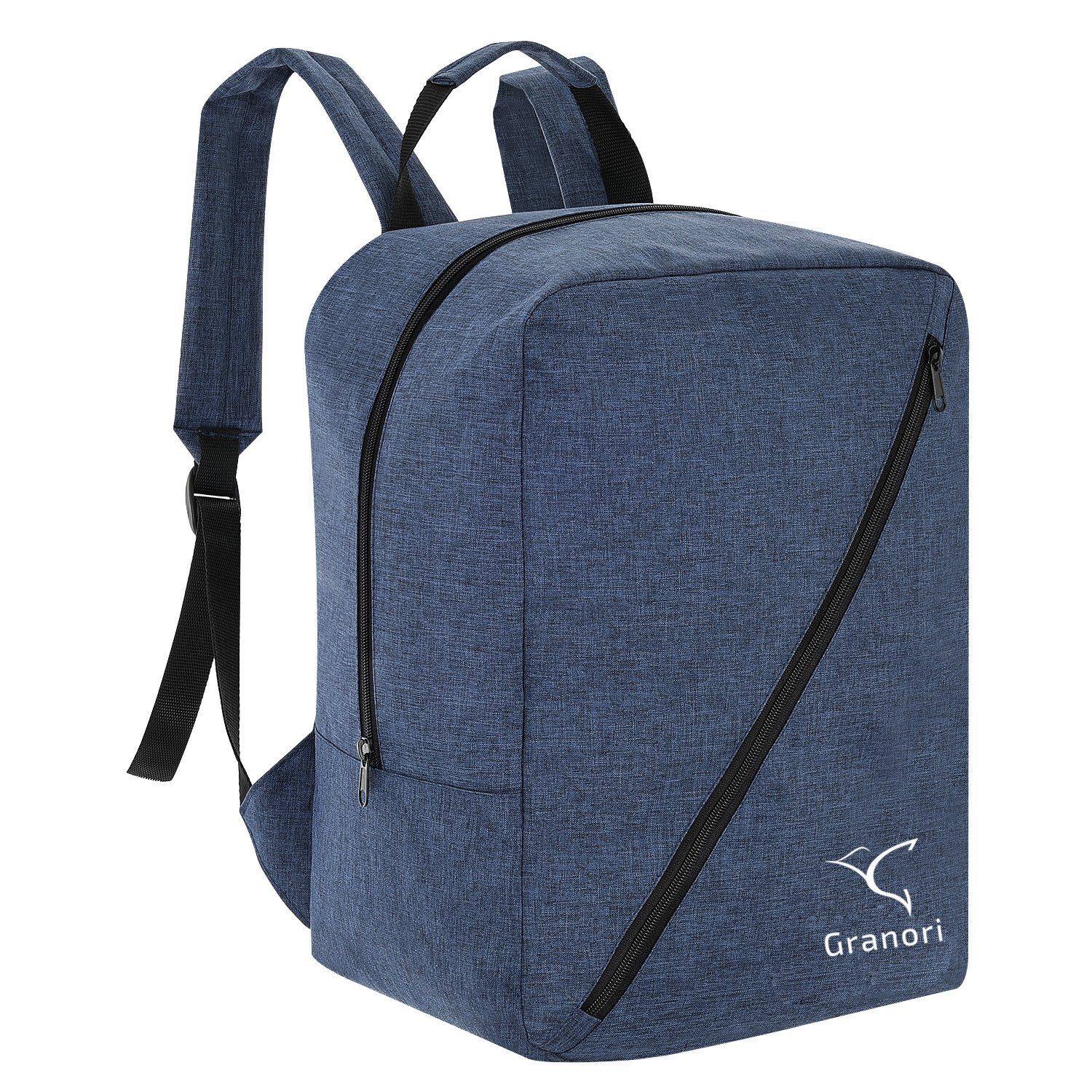 Granori Reiserucksack 40x30x20 cm Handgepäck 24l mit Außenfach – leicht & max. Stauraum Blau
