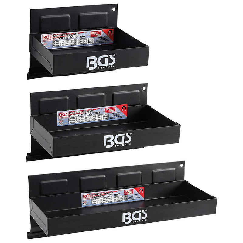 BGS Werkstattwagen Magnet-Ablagen-Satz, 3-teilig, 150, 210, 310 mm