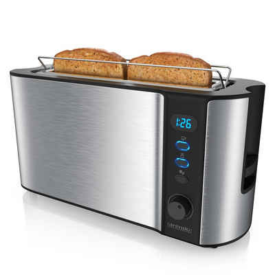Mini Reise Camping Toaster 1-Scheiben Toastschlitz Brötchenaufsatz schwarz 