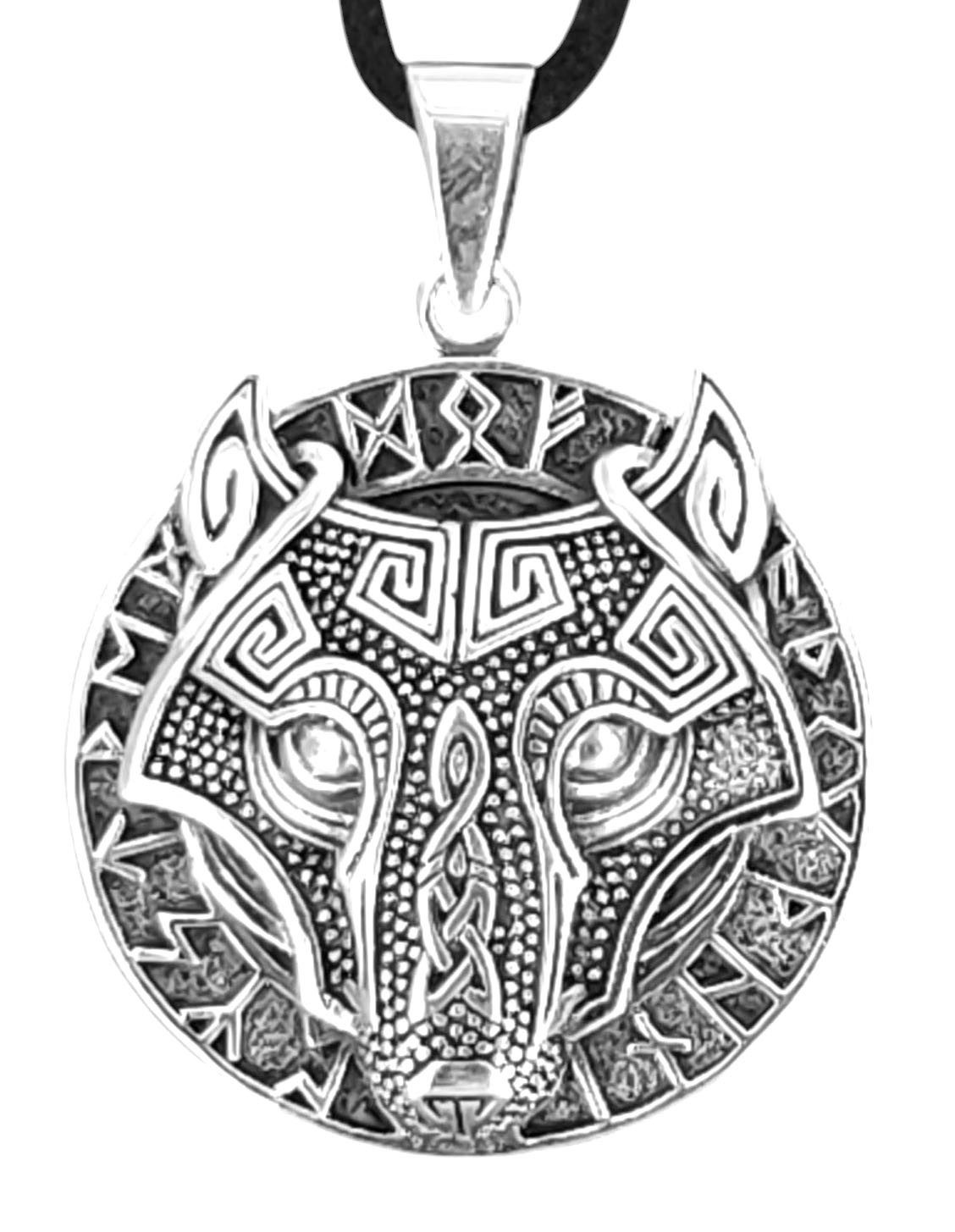 Kettenanhänger Wolfskopf Anhänger 925 Sterling Silber Wolf Kopf Schädel Nr 407