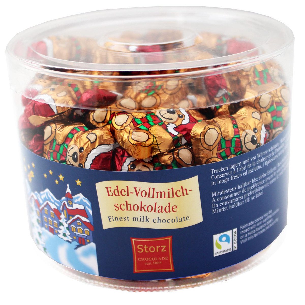 Storz Schokolade, Storz Weihnachtsbärchen aus Edelvollmilchschokolade 100 Stück 625g
