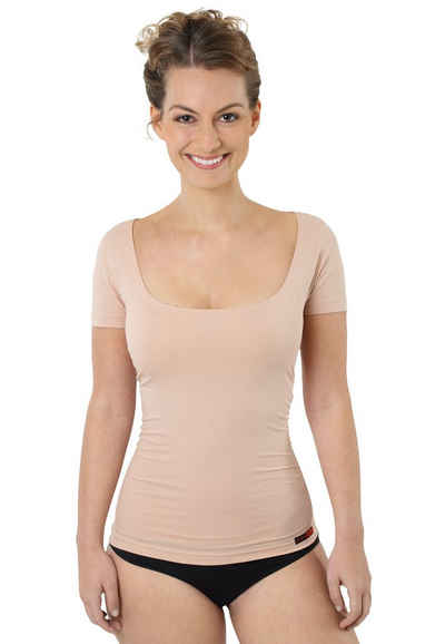 Albert Kreuz Unterhemd Damenunterhemd tiefer Rundausschnitt atmungsaktiv Kurzarm (kein Set, kein Set)