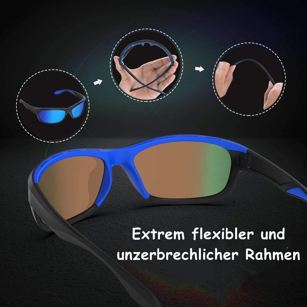 Blendung-schutz (Uv400-schutz, Radsportbrille, Elegear Winddicht blau), Fahrradbrille