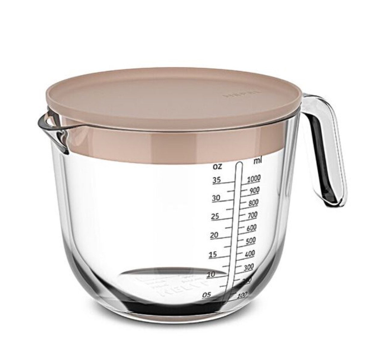 Mepal Messbecher Mepal Messbecher Chef It Glas 1,0 Liter mit Deckel - chalk