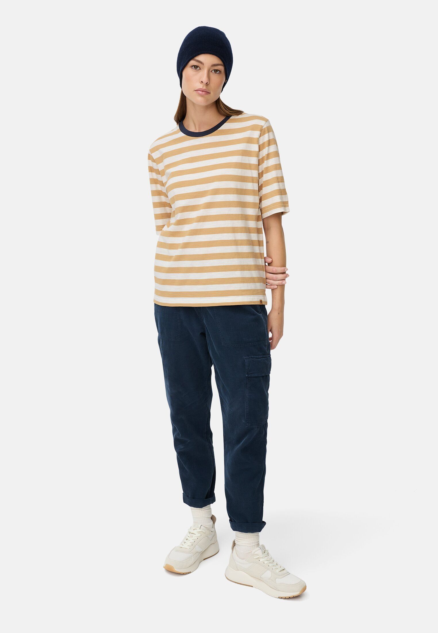 camel active T-Shirt mit Streifenmuster Kurzarm
