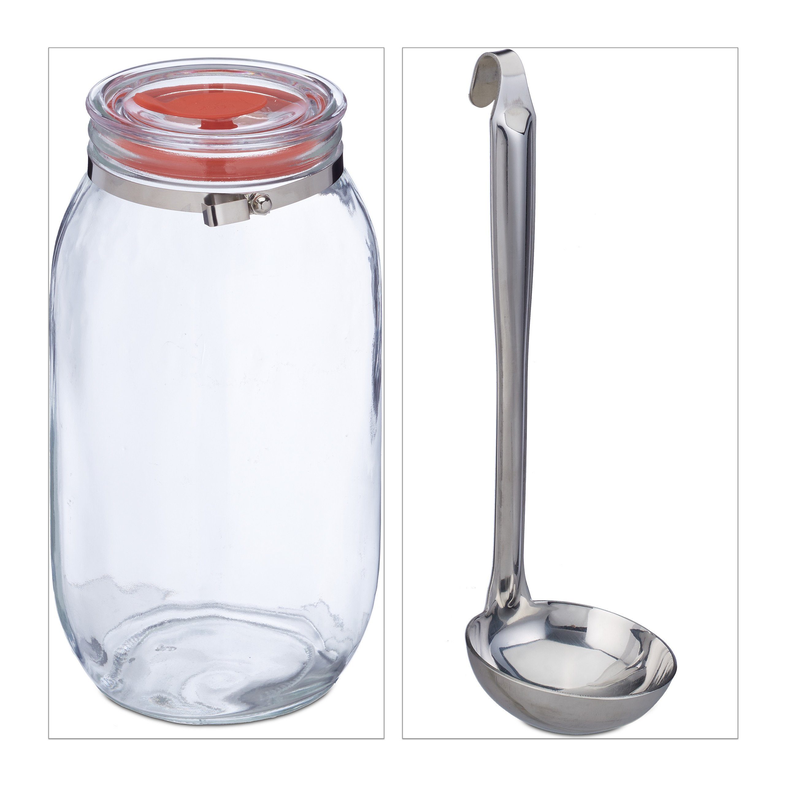 relaxdays Vorratsglas Vorratsglas 2 Liter, Glas