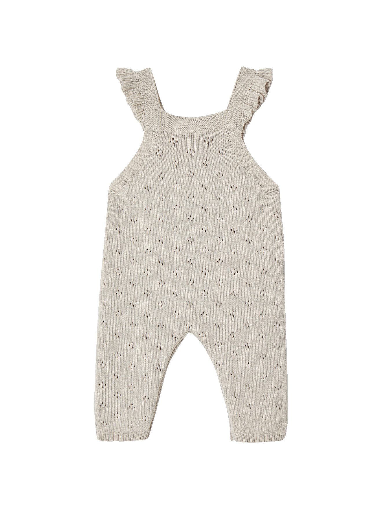 vertbaudet Jumpsuit Baby Strick-Latzhose mit Volantträgern – Bild 2 von 5