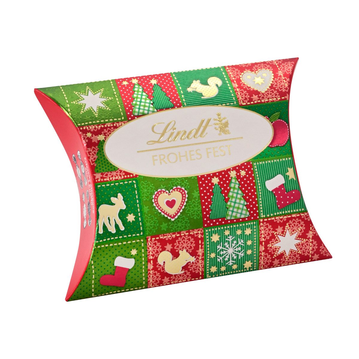 LINDT Schokolade, Lindt Frohes Fest Kissen Schokoladen mit verschiedenen Füllungen 46g
