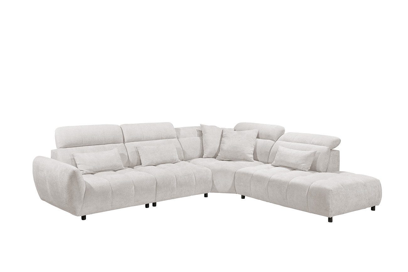 ED EXCITING DESIGN Ecksofa Franklin, mit verstellbaren Kopflehnen, frei im Raum stellbar, Nosagfederung