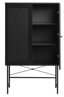 möbelando Highboard PENSACOLA (B/H/T: 80x135x40 cm), aus Eiche-Nachbildung in schwarz