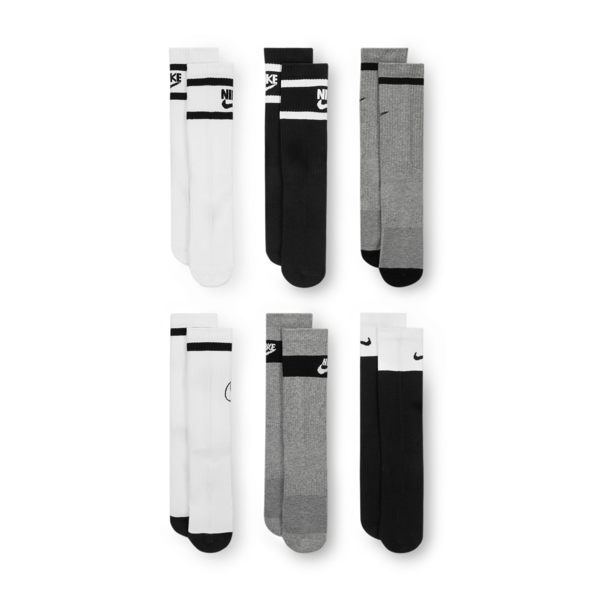 Nike Funktionssocken Y NK ED CSH CREW 6P - 144 GFX2 Für Kinder und Jugendliche