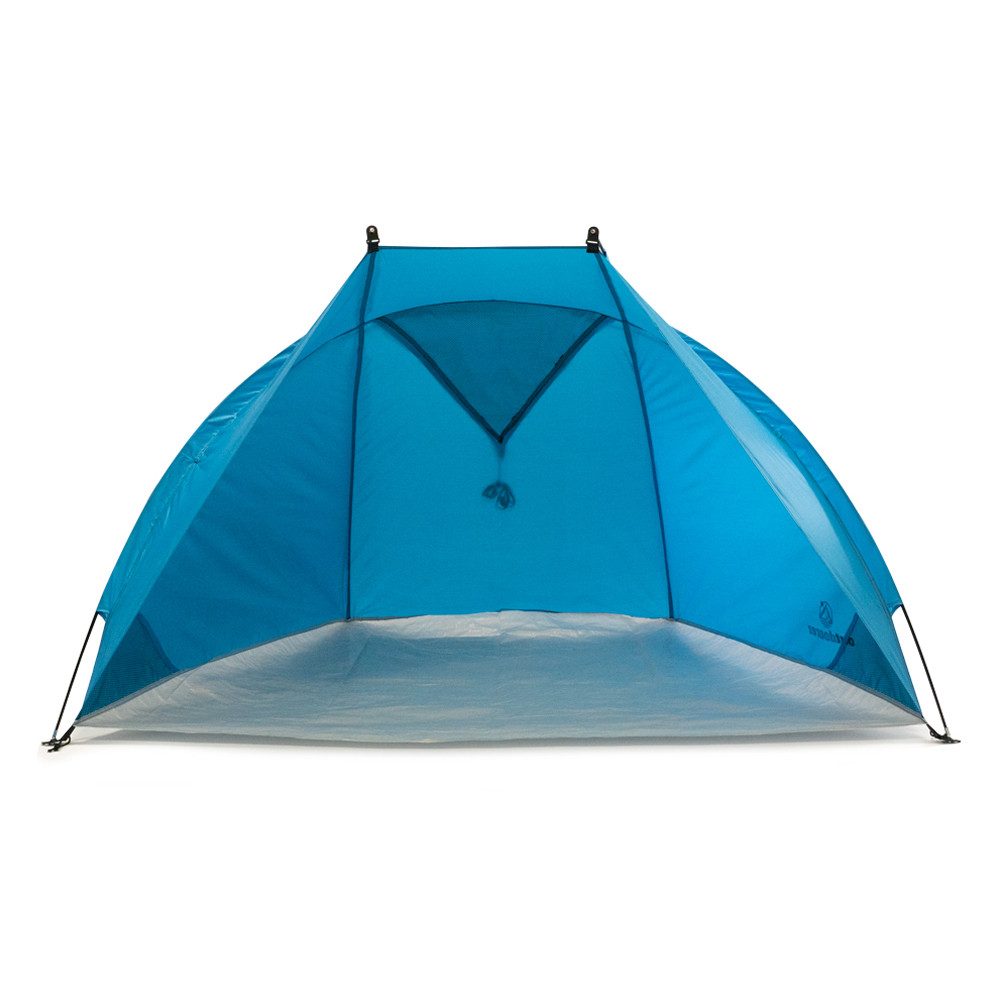 outdoorer Strandmuschel Helios Air blau - ultraleichtes Strandzelt für Reisen, Strand & Garten, Personen: 2, UV 80-Sonnenschutz, Windschutz, verschließbares Fenster, leicht