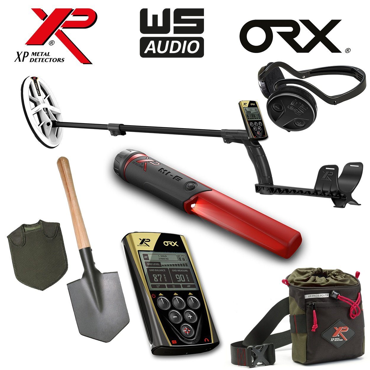 XP Metal Detectors Metalldetektor ORX EL HF RC WS Audio Komplettset, Höchste Kleinteilempfindlichkeit