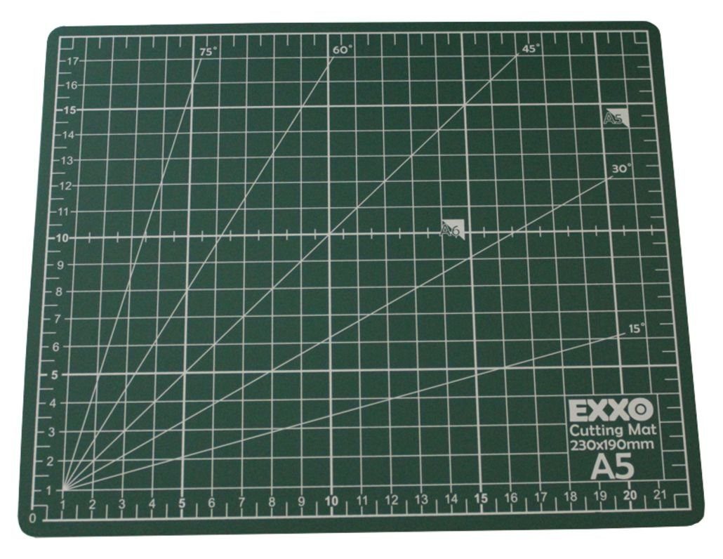 EXXO by HFP Schneideunterlage Schneidematte Bastelunterlage aus 5 Schichten beidseitig benutzbar, selbstheilend, mit Raster auf Vorder- und Rückseite