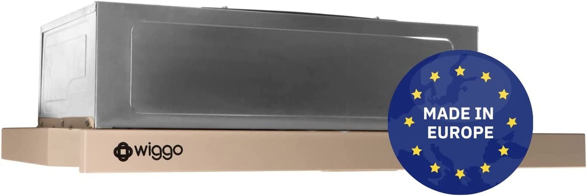 wiggo Flachschirmhaube WE-E632ER Unterbauhaube 60 cm - creme, für Abluft oder Umluft Dunstabzug 300m³/h mit LED-Beleuchtung