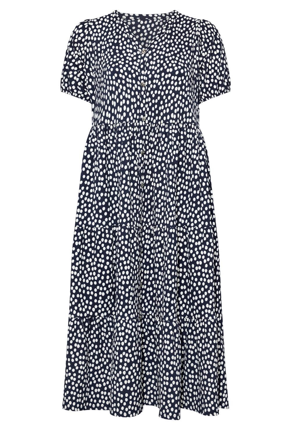 Shape of You Midikleid V-Ausschnitt Kurzarm Muster Midi Kleid