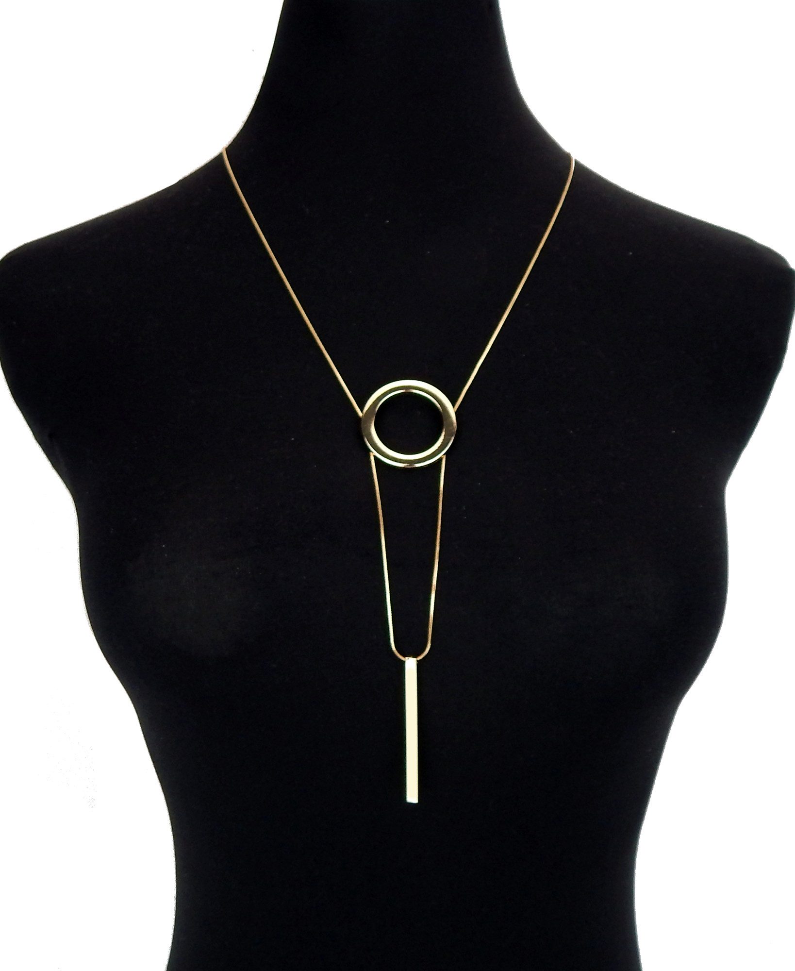 Ella Jonte Kette mit Anhänger, lange Kette gold Kreis und Stab in Geschenkt günstig online kaufen