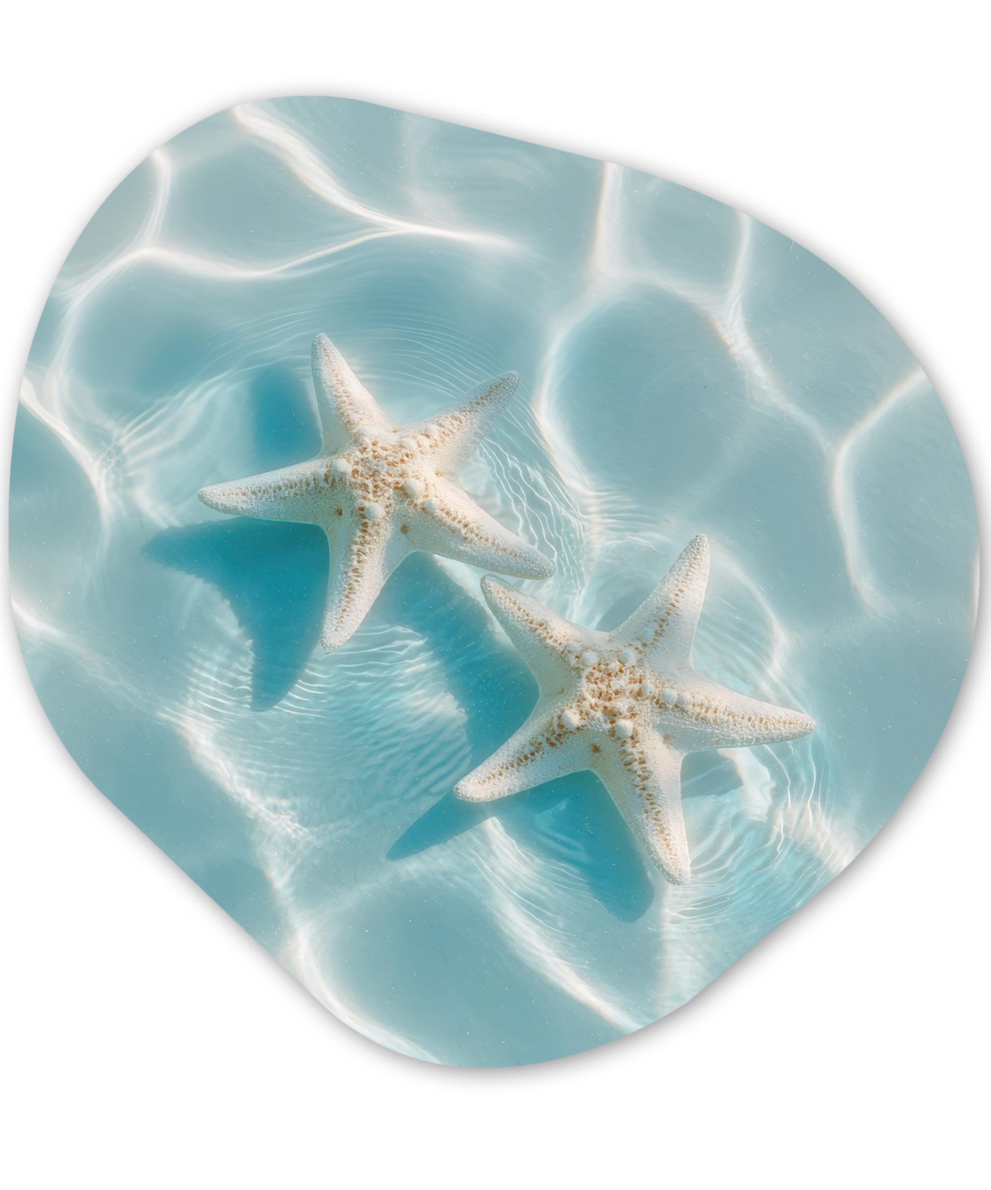 MuchoWow Gemälde Seesterne - Gewelltes Wasser - Beruhigend, Fotodruck (1 St), Wandbild Abstrakt, Wohnzimmer Schlafzimmer Wanddekoration, 40x40 cm