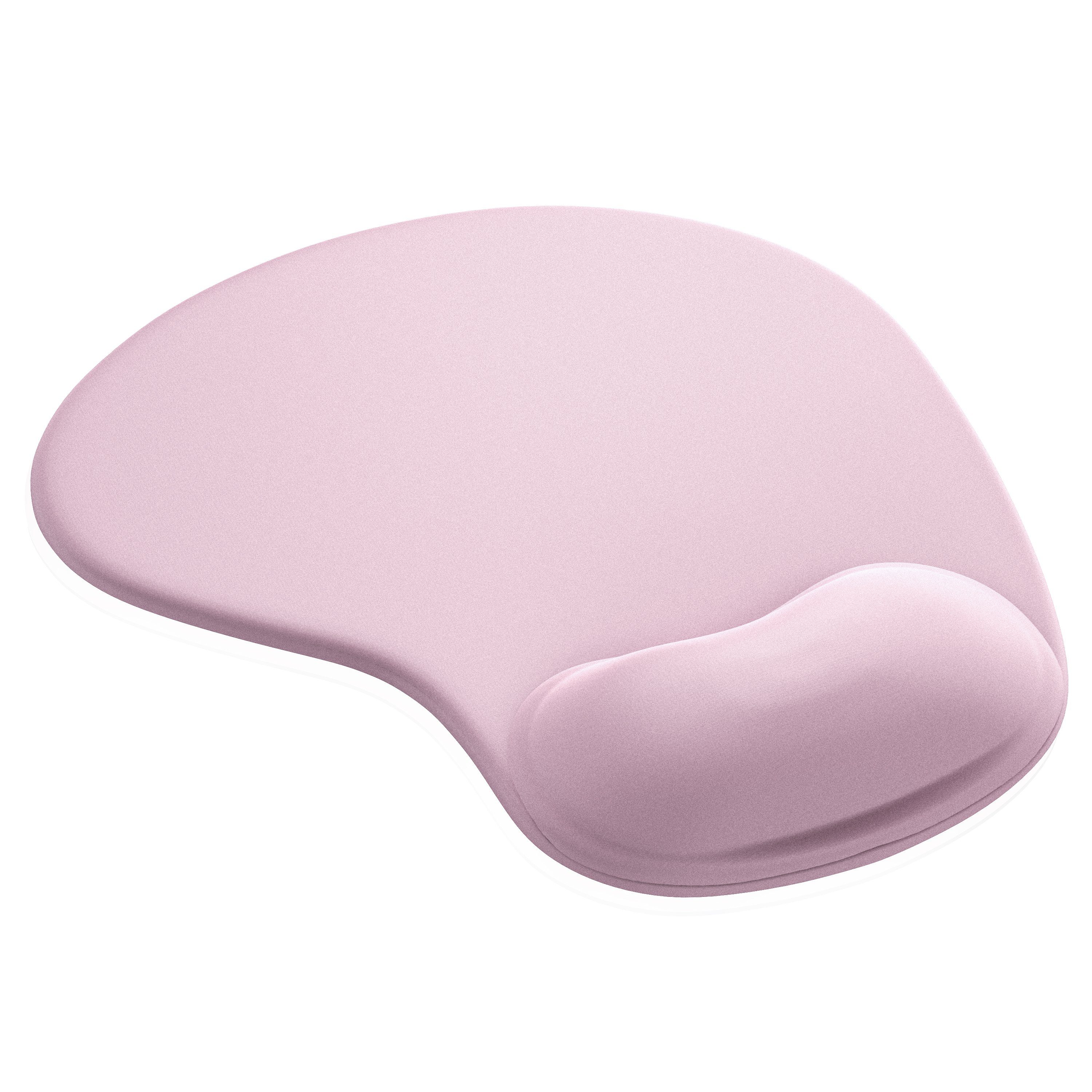 CSL Mauspad Office Gel Mousepad mit ergonomischer Handgelenkauflage, Office Gel Mousepad mit ergonomischer Handgelenkauflage,hellrosa