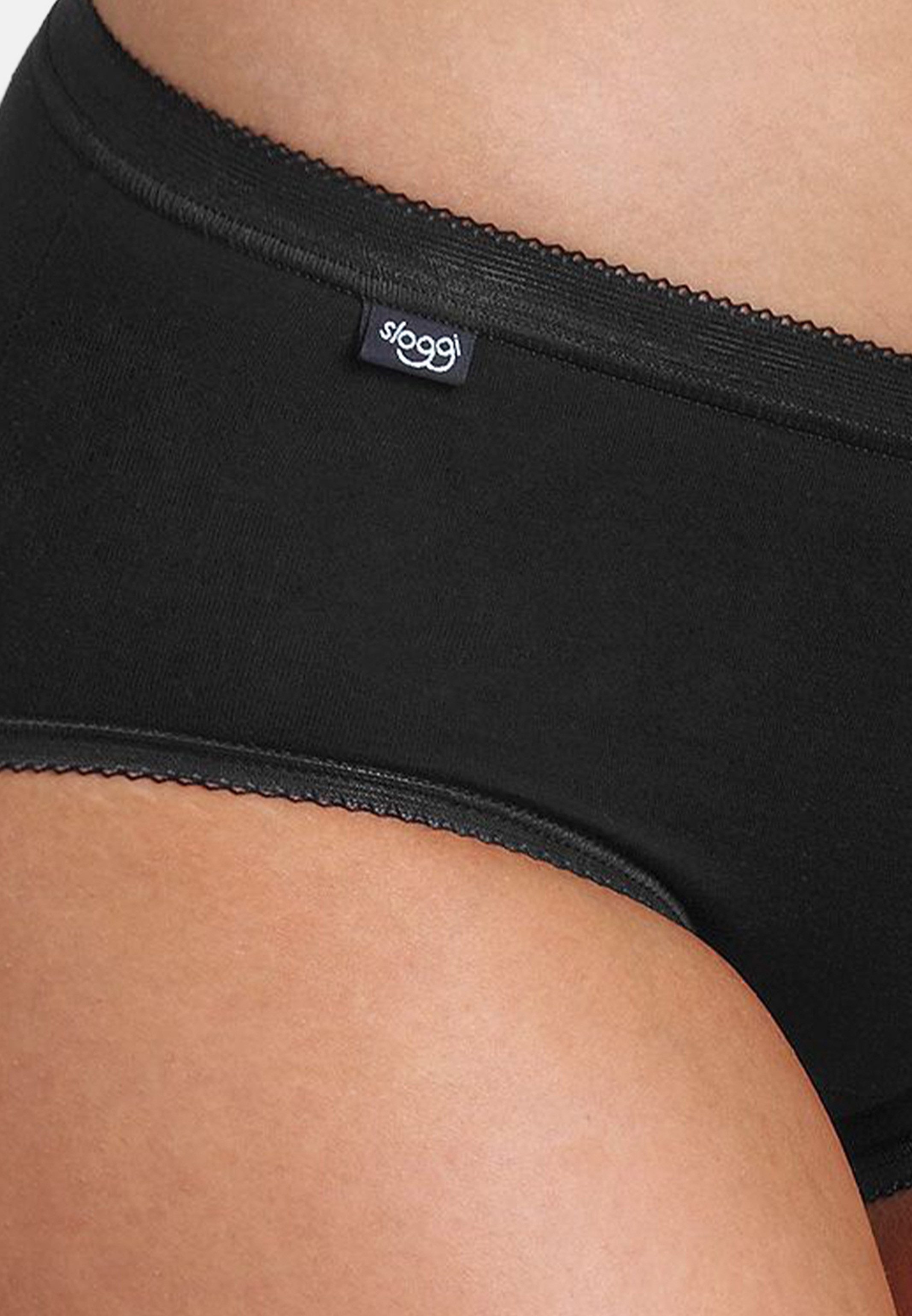 sloggi Midislip 6er Pack Basic + (Spar-Set, 6-St) Midi Slip - Baumwolle - Atmungsaktiv - Perfekter Sitz