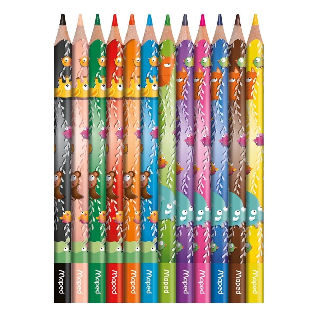 MAPED Buntstift Jungle Fever Jumbo, (12-tlg), 12 Farben