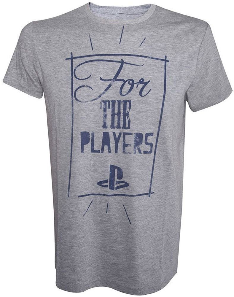 Playstation Print-Shirt FOR THE PLAYERS Playstation T-Shirt grau meliert S XL | Rundhalsshirts