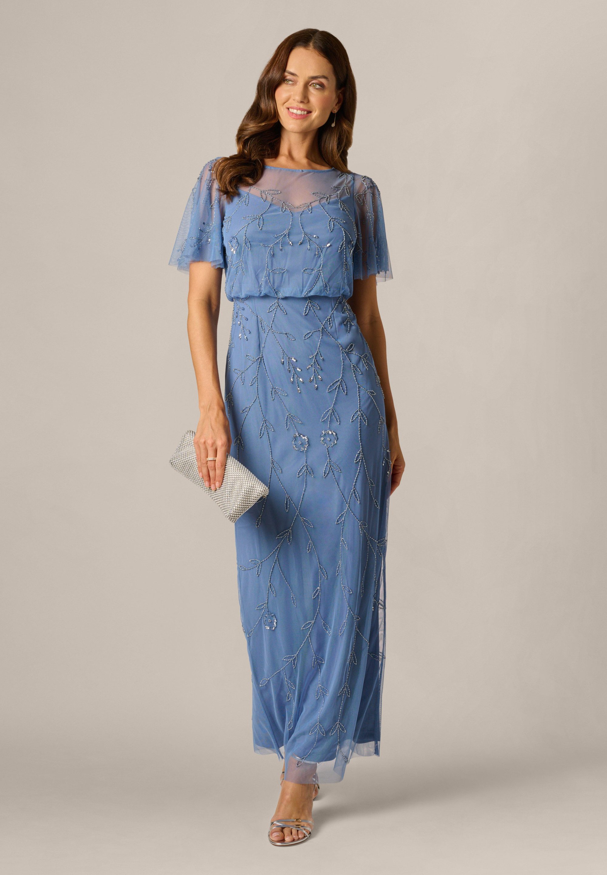 Adrianna Papell Abendkleid Bead Blouson Long Dress Elegantes und raffiniertes Etuikleid
