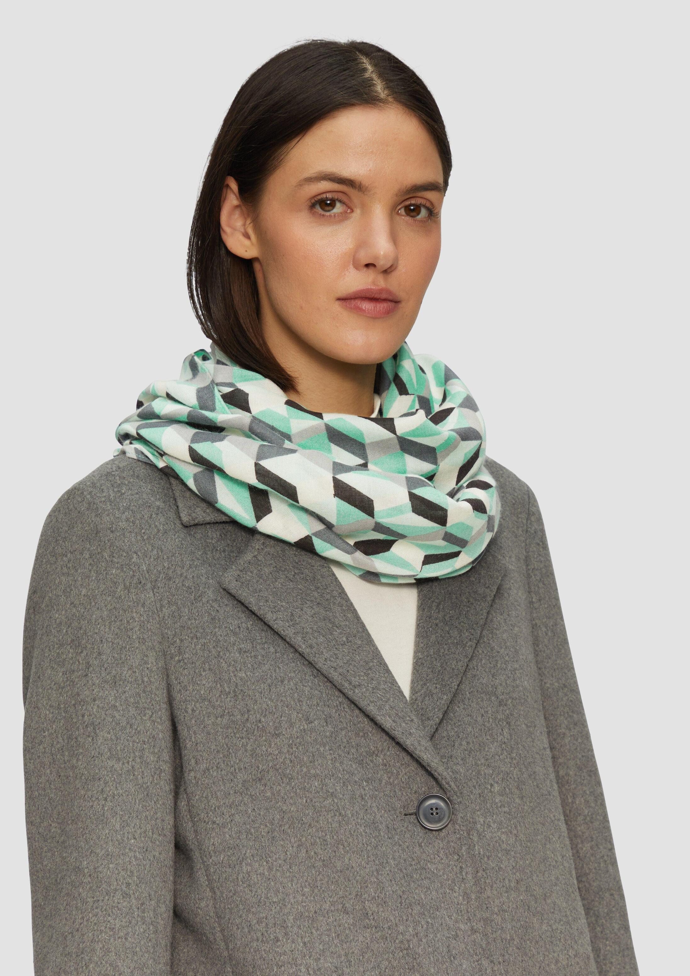 s.Oliver Loop Snood, Loop-Schal mit All-over-Grafikprint
