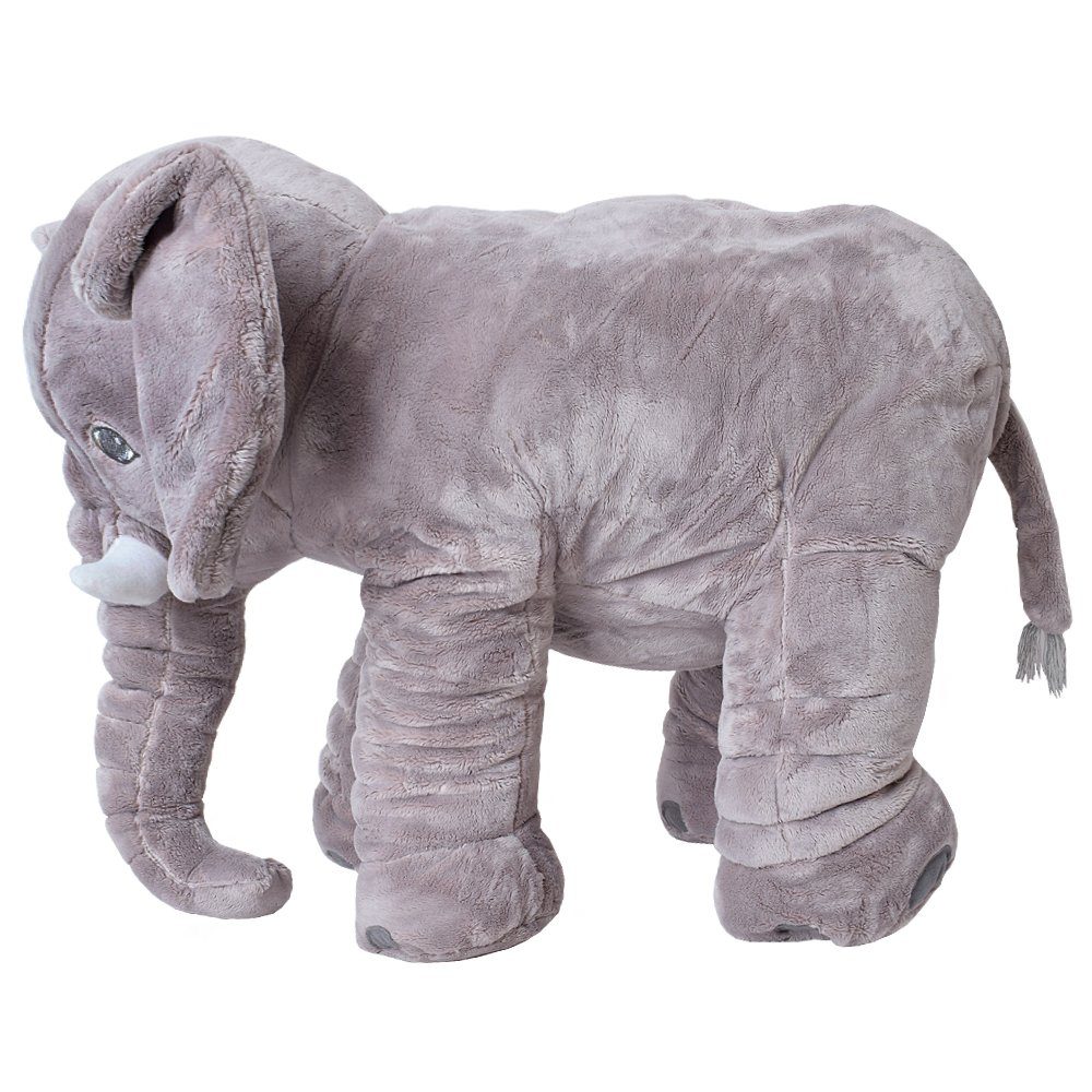 TE-Trend Kuscheltier Elefant 68 cm Plüschtier Plüsch Deko Stofftier Kissen (1-St., als Dekokissen und zum Spielen geeignet), vielseitig Verwendbar