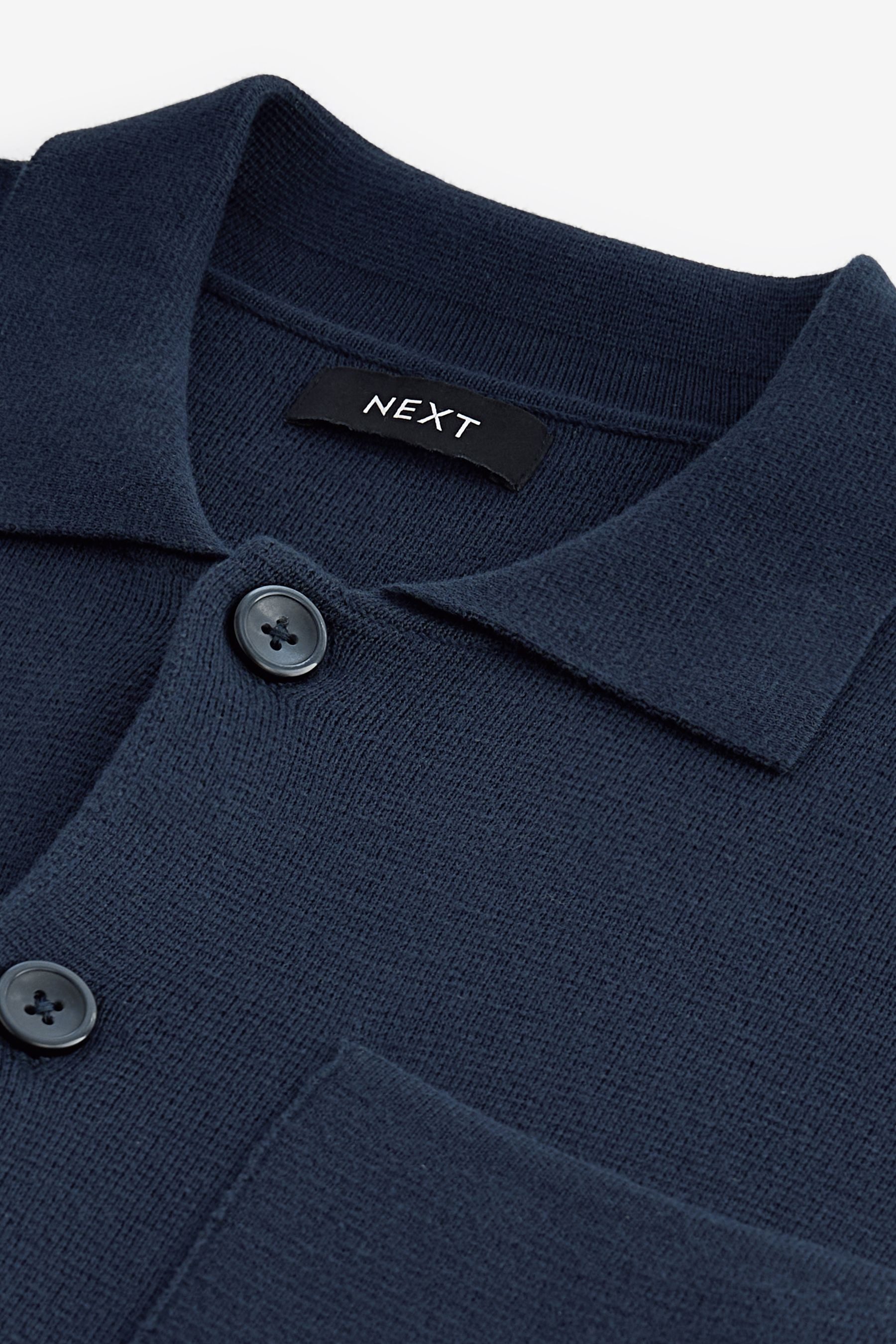 Next Strickjacke Relaxed Fit Hemdjacke aus 100 % Baumwollstrick (1-tlg)
