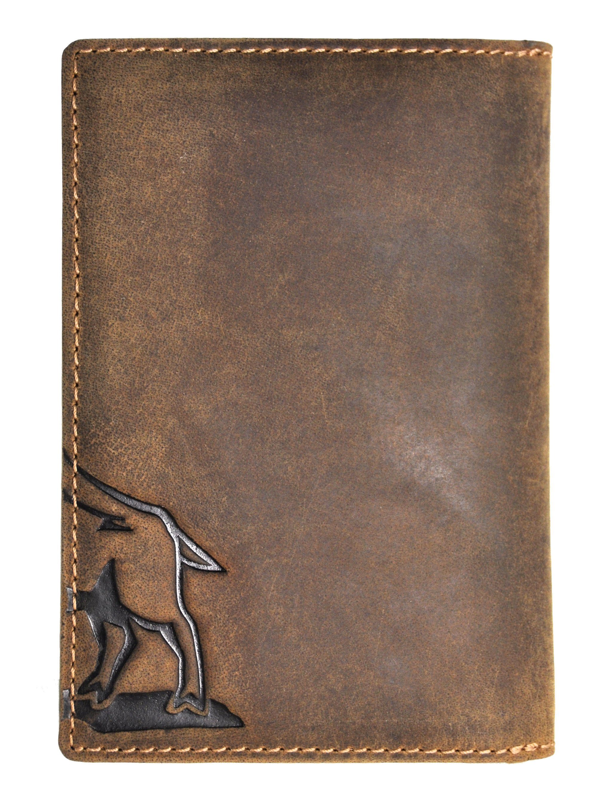 JOCKEY CLUB Brieftasche Wildschwein Quattro Dokumentenmappe, für Reisepass, Jagdschein, Waffenschein o.ä.