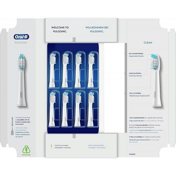 Oral-B Aufsteckbürsten Pulsonic Clean 8er - Aufsteckbürsten - weiß