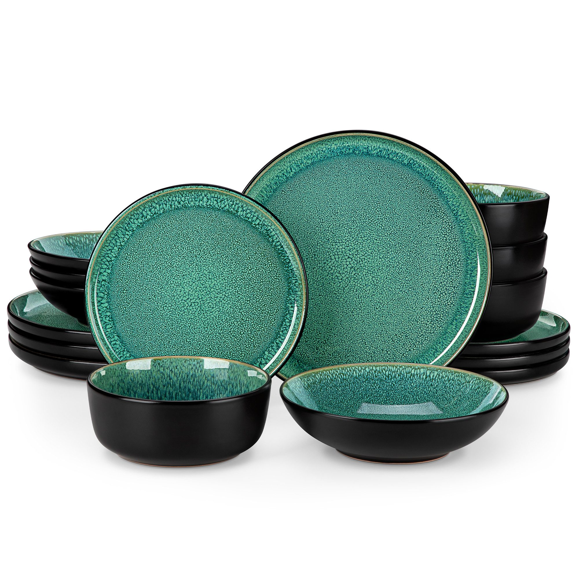 vancasso Geschirr-Set Tafelservice für 4/6, Steingut Geschirrset, Spülmaschinenfest (16-tlg), 4 Personen, Steingut