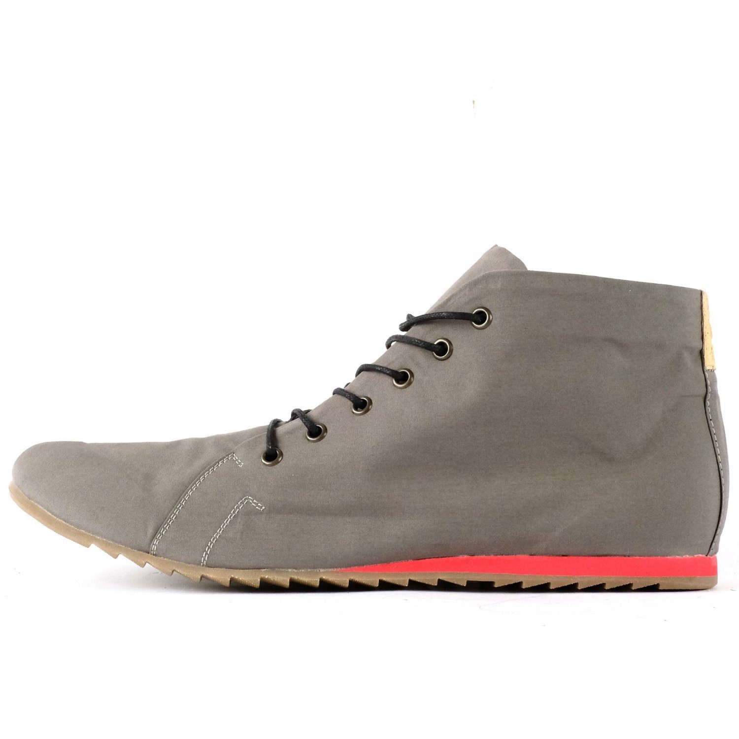 SORBAS '66 ultraleichte Sneaker aus Bio-Baumwolle Barfußschuh Grey/Poppy Red