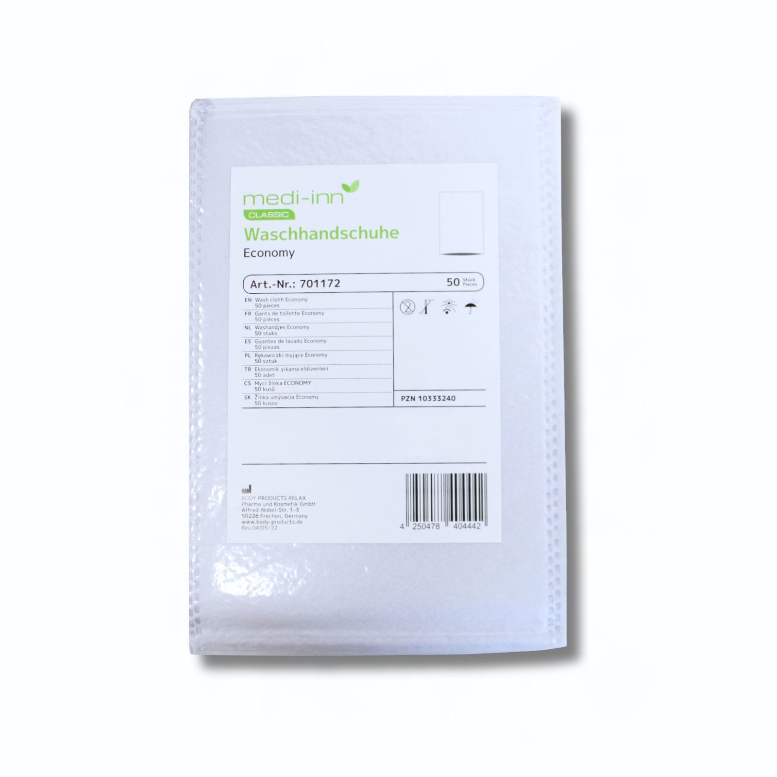 Medi-Inn Einweghandschuhe Einmal-Waschhandschuhe Economy, 15 x 22 cm, 701172 hautfreundlich und reißfest