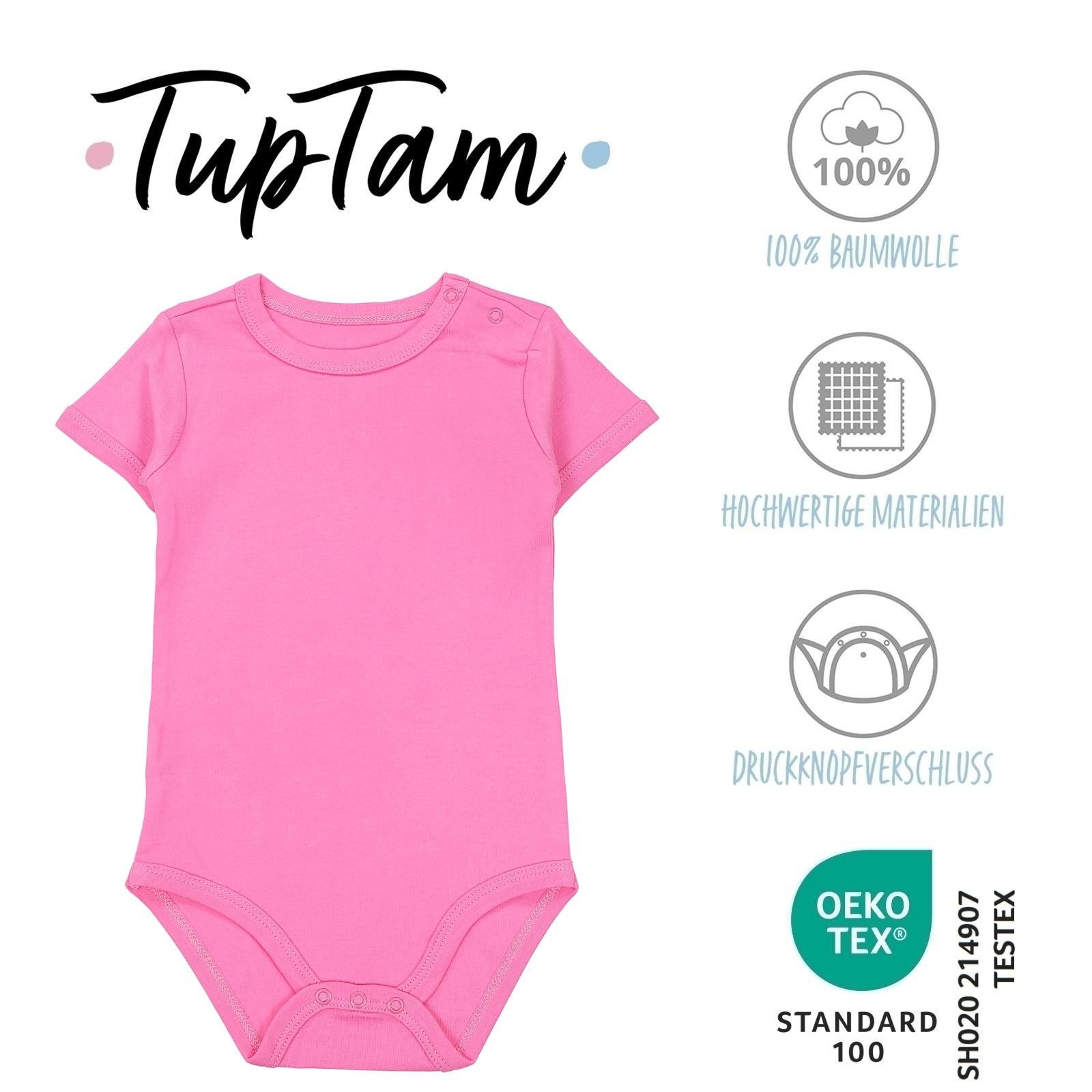 TupTam Kurzarmbody TupTam Mädchen Baby Body Kurzarm in Unifarben - 5er Pack