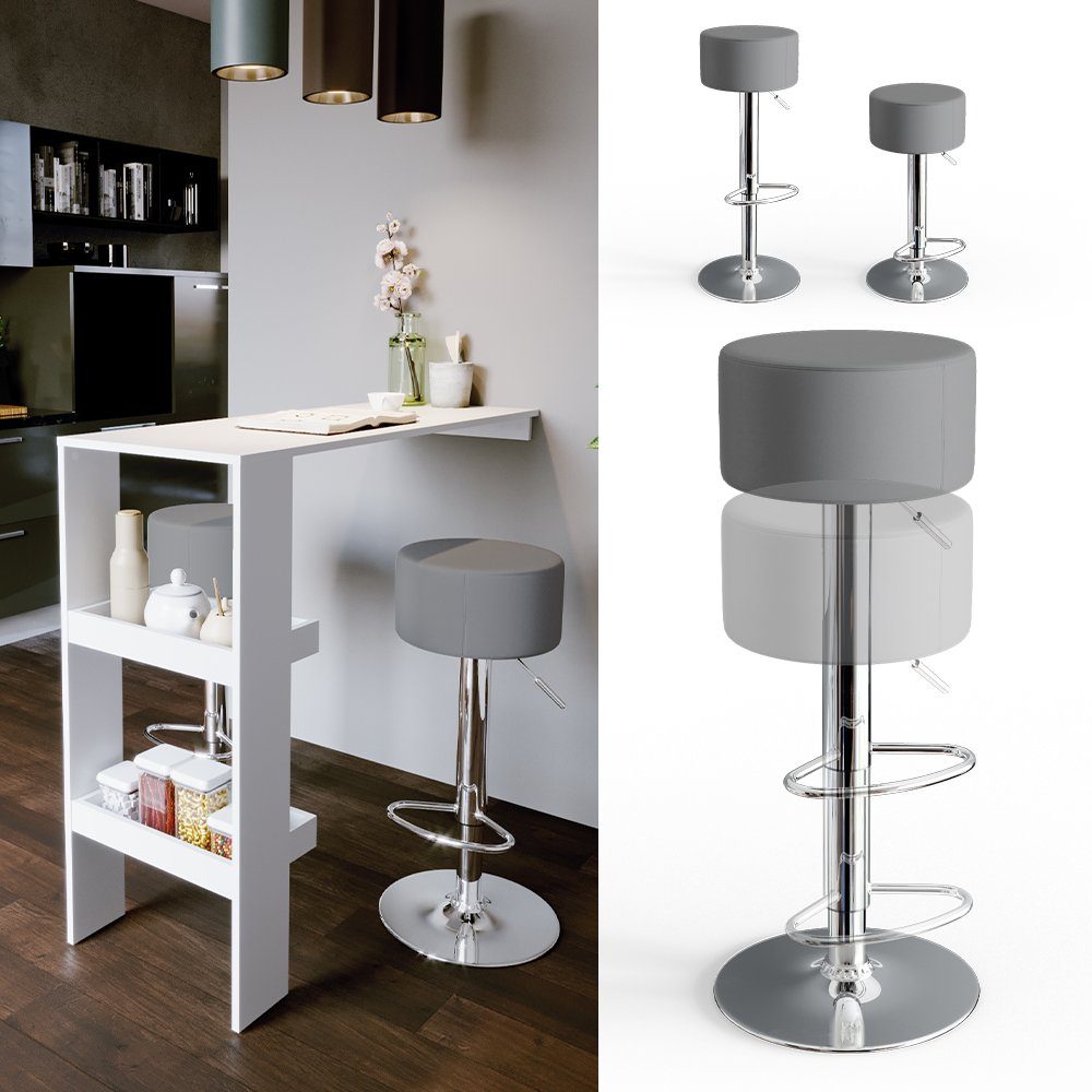 Vicco Barhocker, Grau, 38.5 x 92 günstig online kaufen