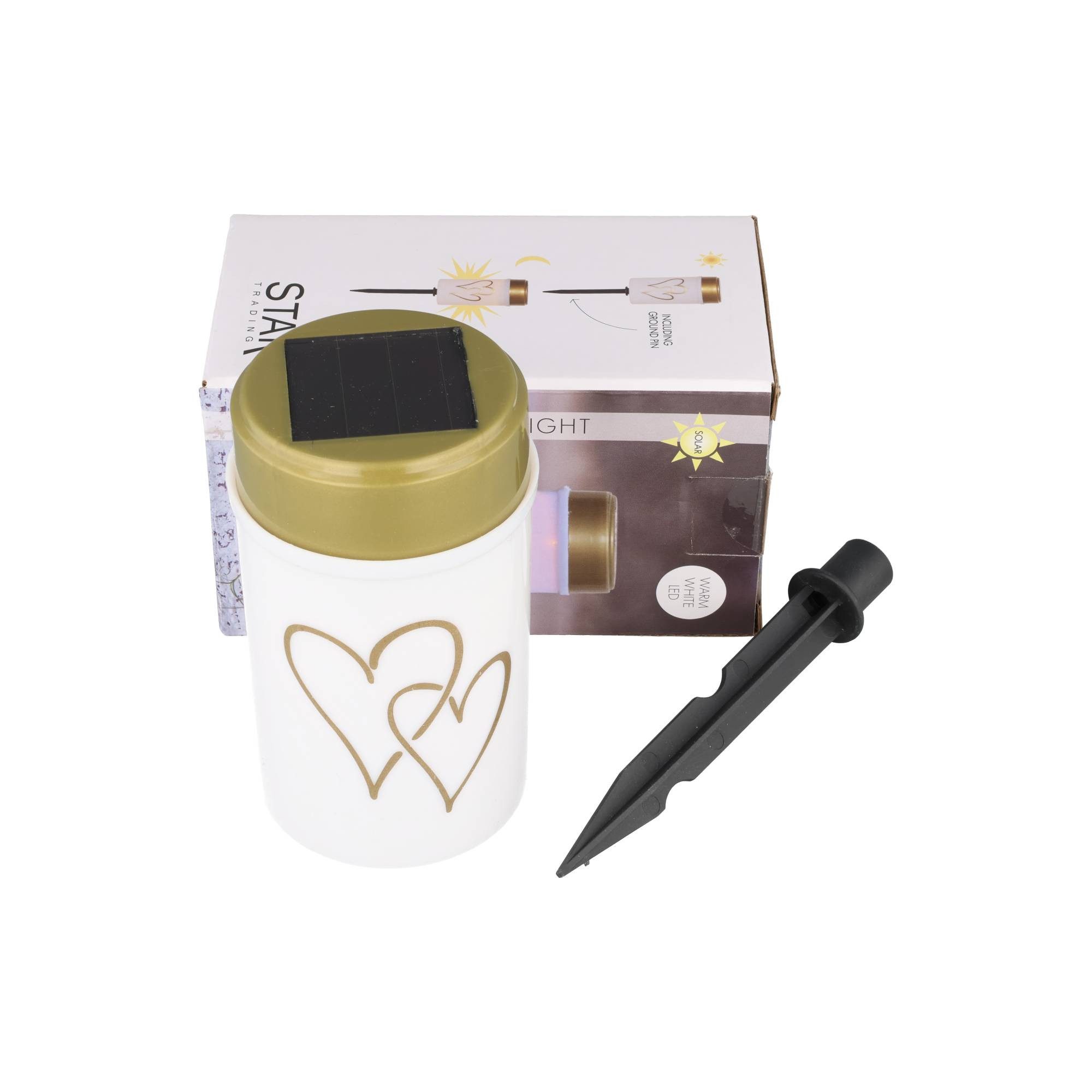 STAR TRADING LED Taschenlampe Solar-LED-Grablicht Hearty weiß – Warmweißes Grablicht mit Flackereff