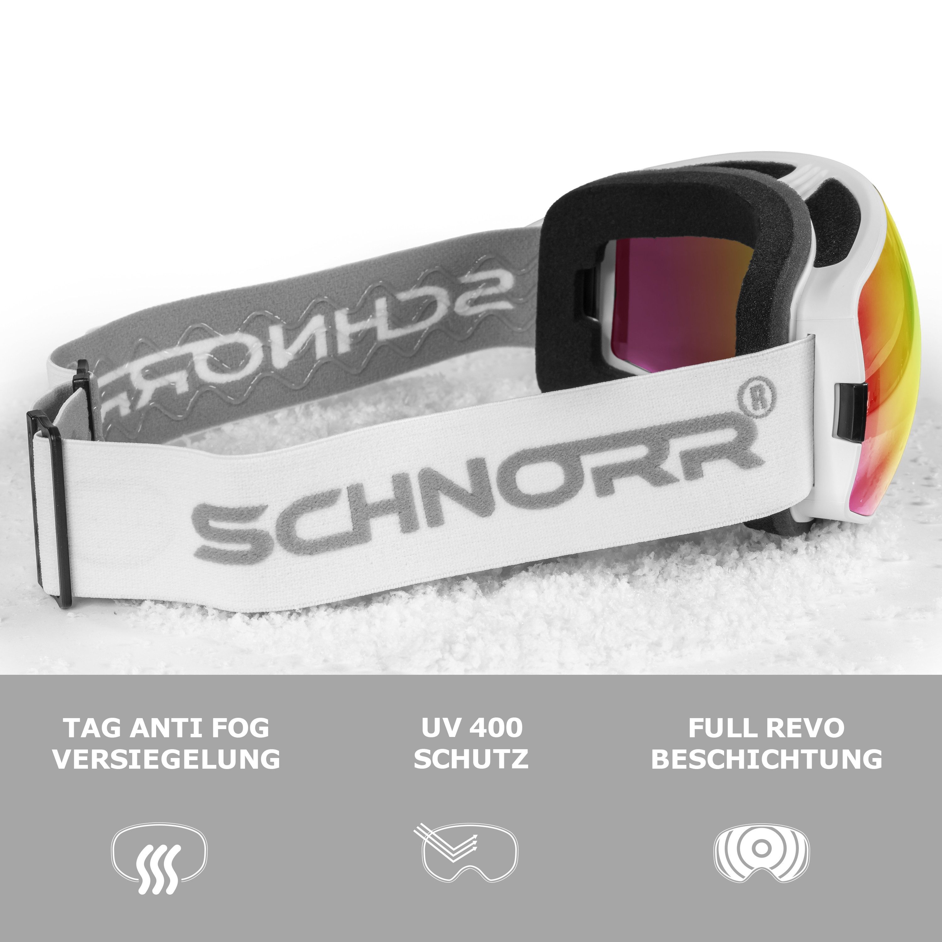 SCHNORR Sportbrille Schnorr Skibrille Ventra - Sphärisch, Pink (S2), Full REVO, Anti-Fog, (1-St), Full REVO-Beschichtung Pink (S2) – Bild 3 von 3