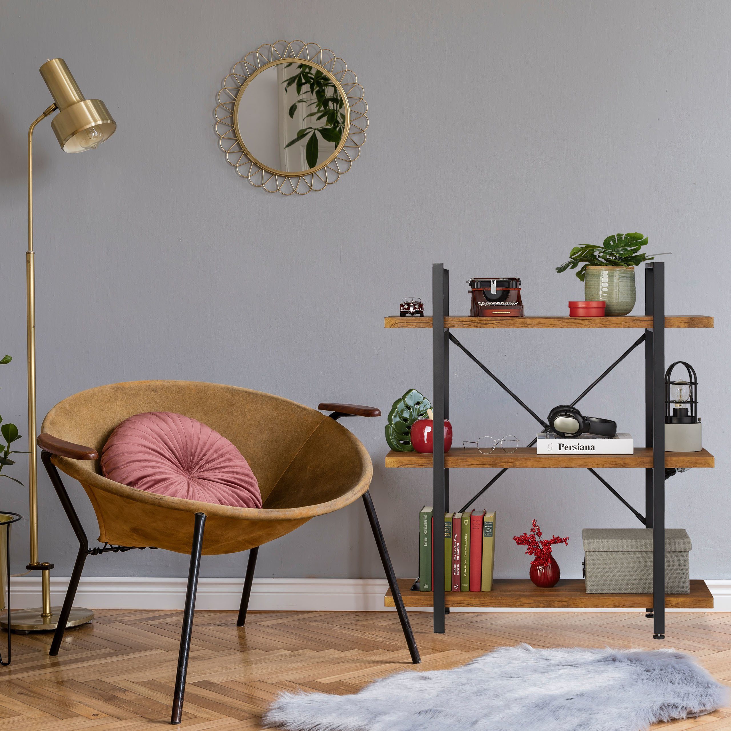 relaxdays Standregal Industrial Regal mit 3 Ebenen günstig online kaufen