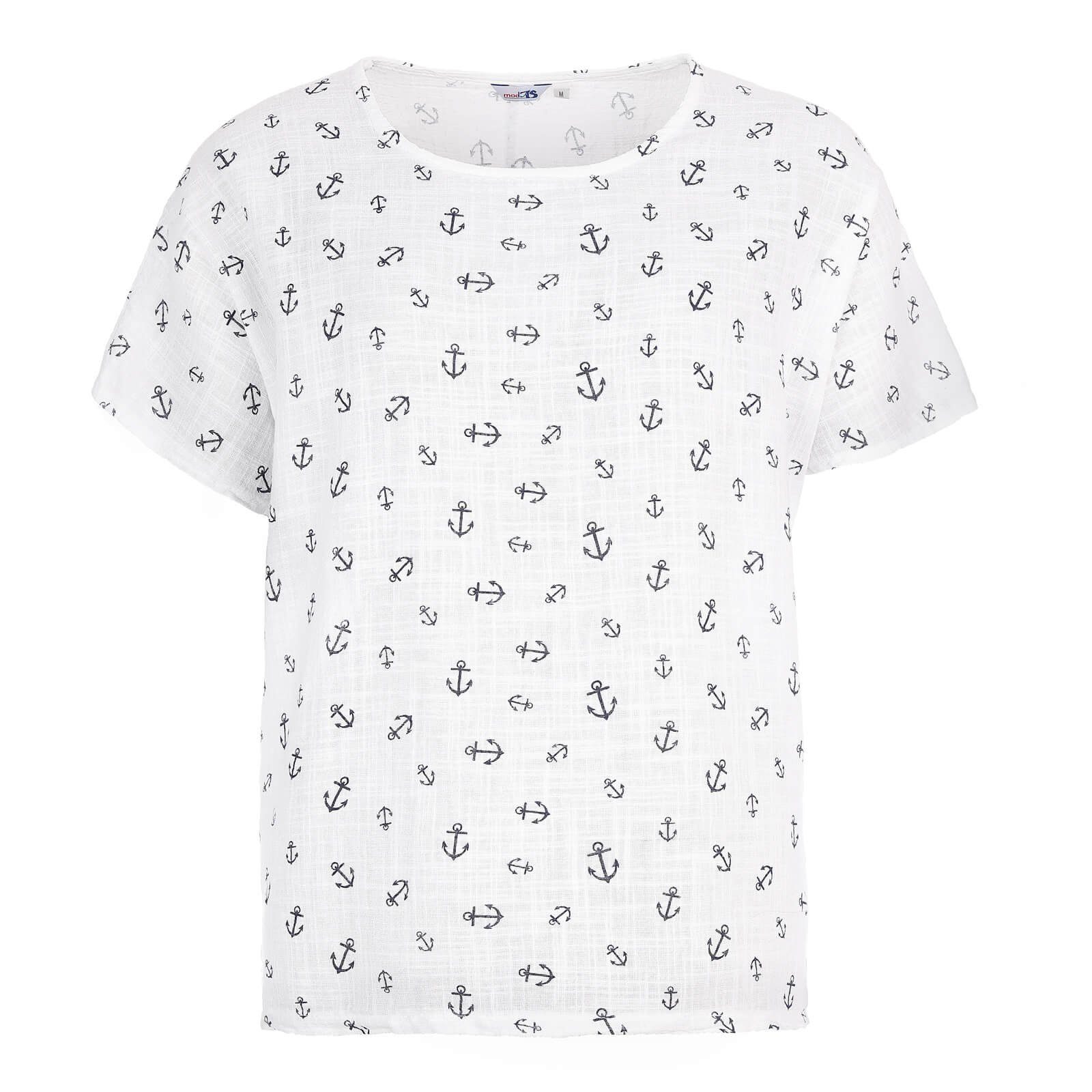 modAS T-Shirt Damen Kurzarmshirt in Leinenoptik günstig online kaufen