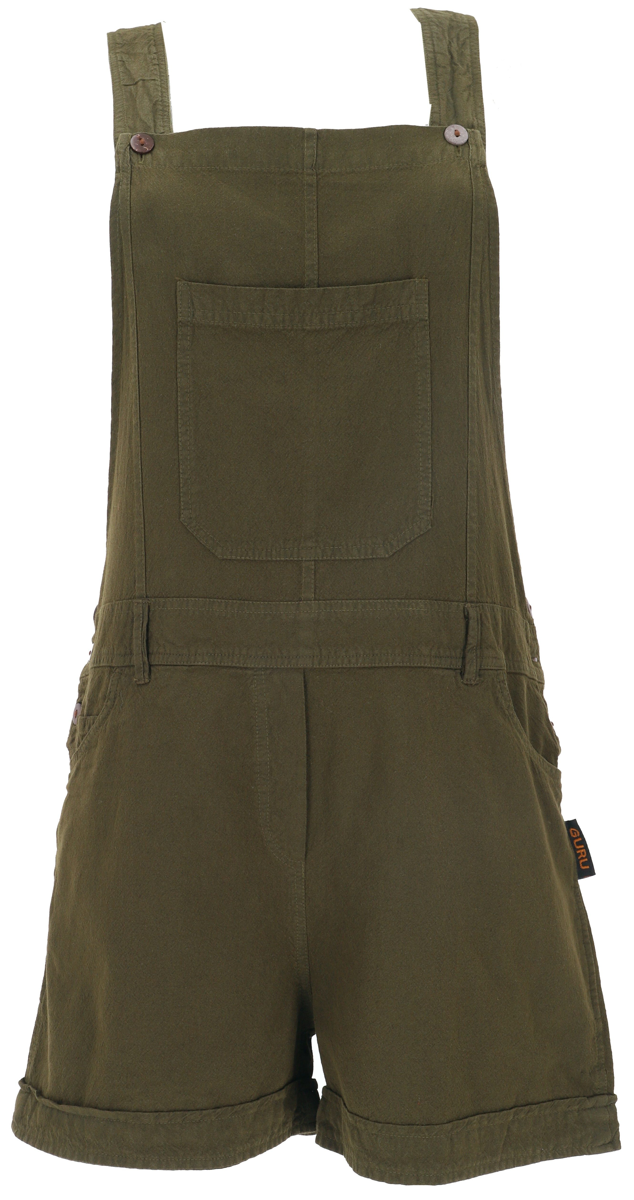Guru-Shop Hose & Shorts Goa Shorts, kurze Latzhose, Boho Latzhose -.. alternative Bekleidung