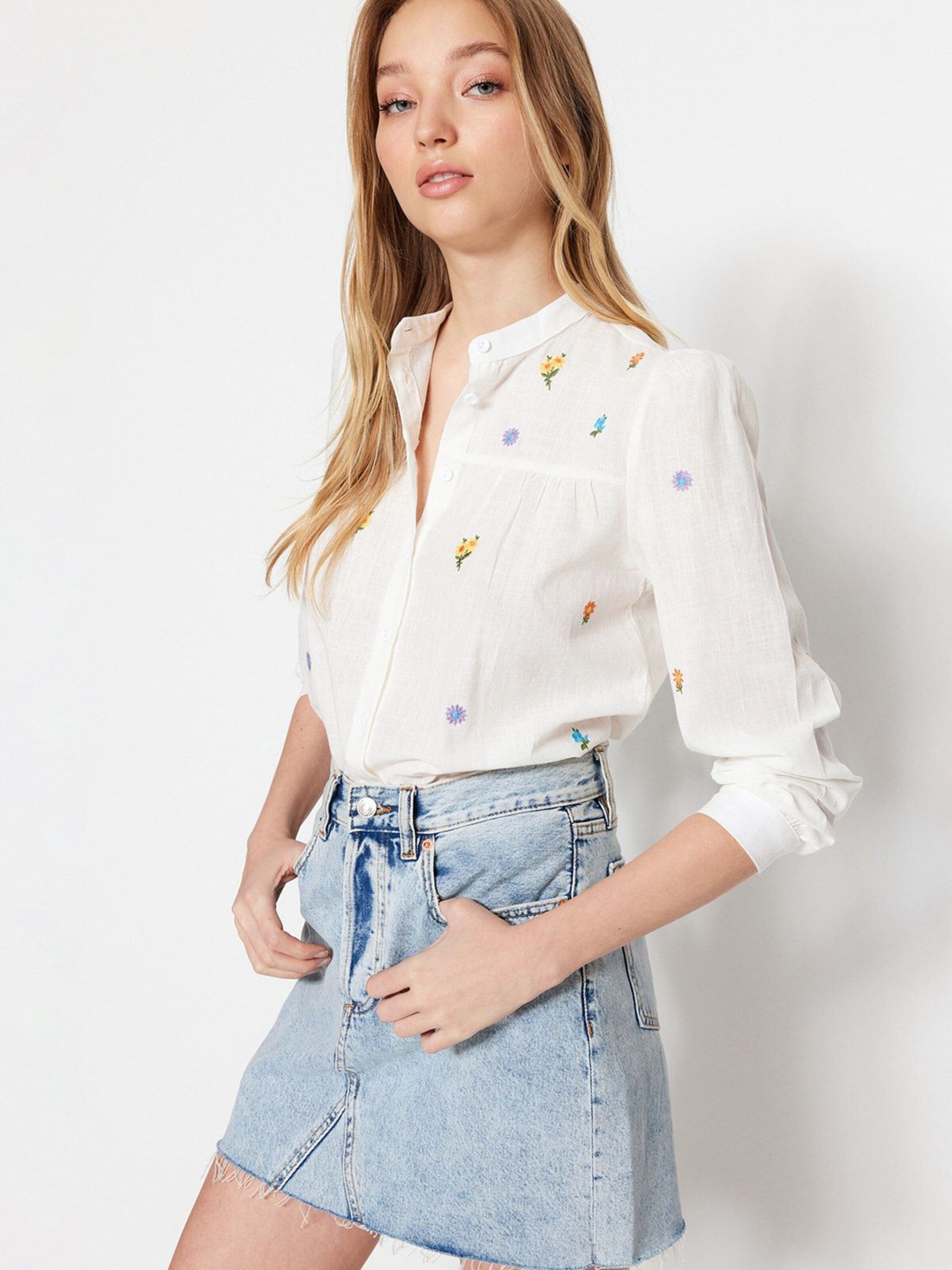 Trendyol Langarmbluse (1-tlg) Drapiert/gerafft